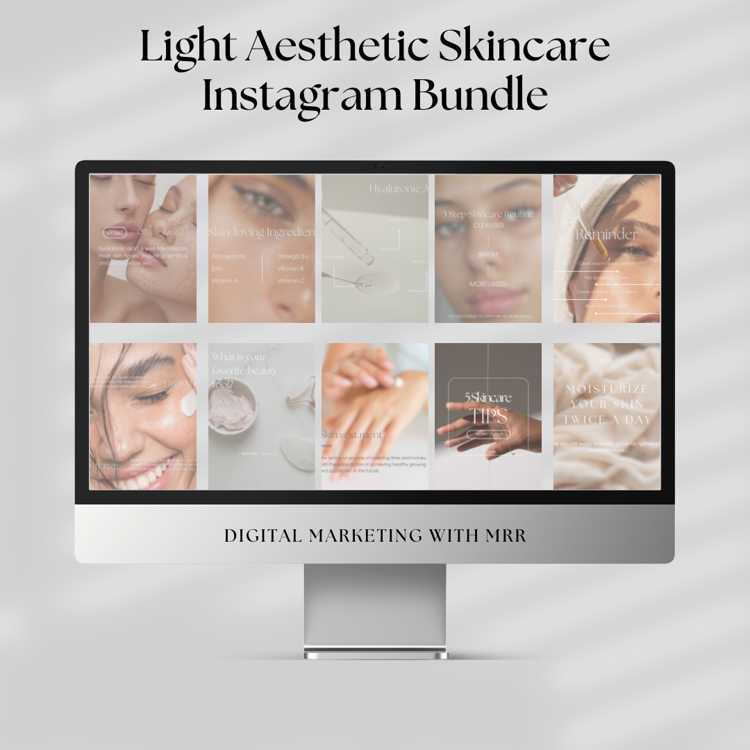 Light Aesthetic Skincare Instagram Bundle