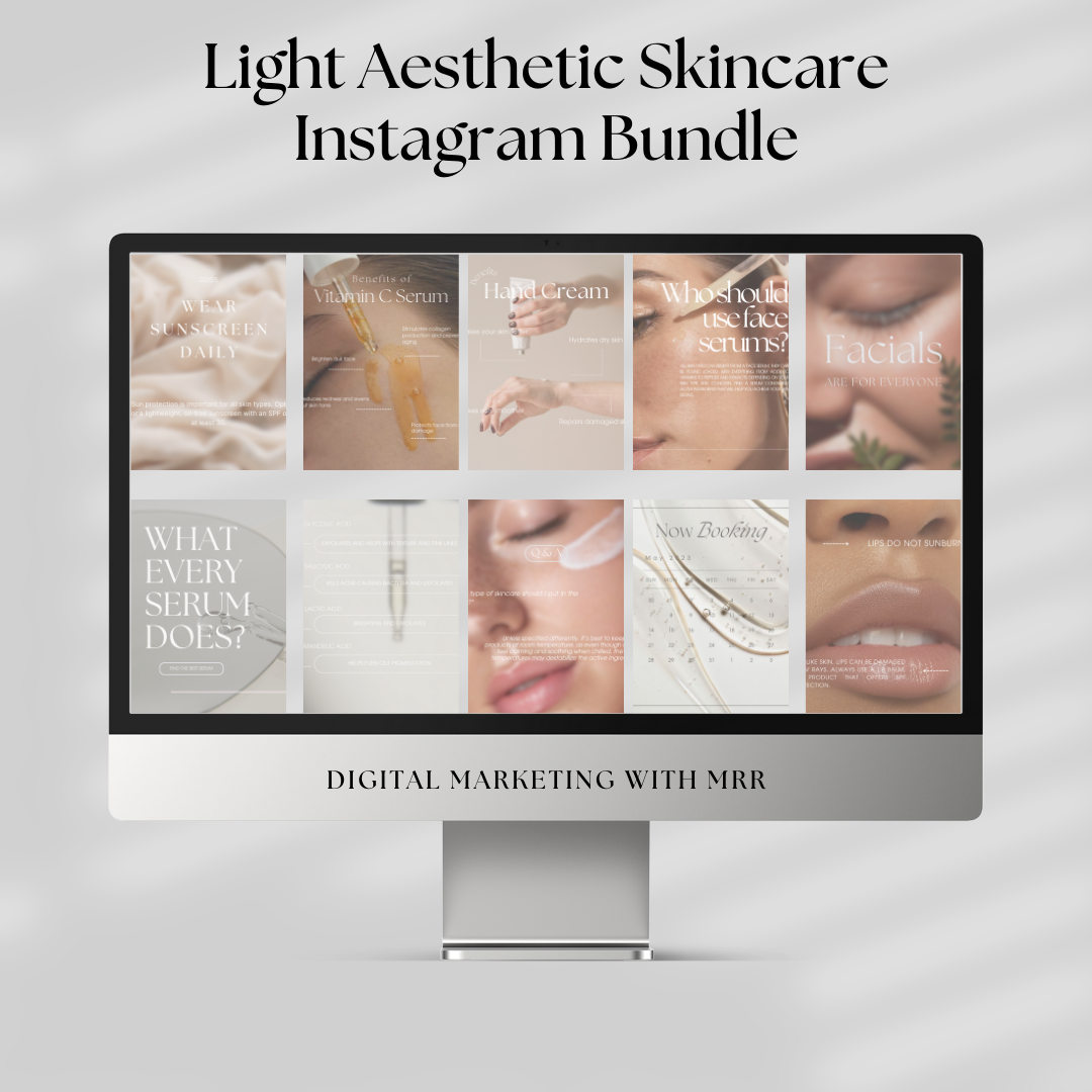 Light Aesthetic Skincare Instagram Bundle
