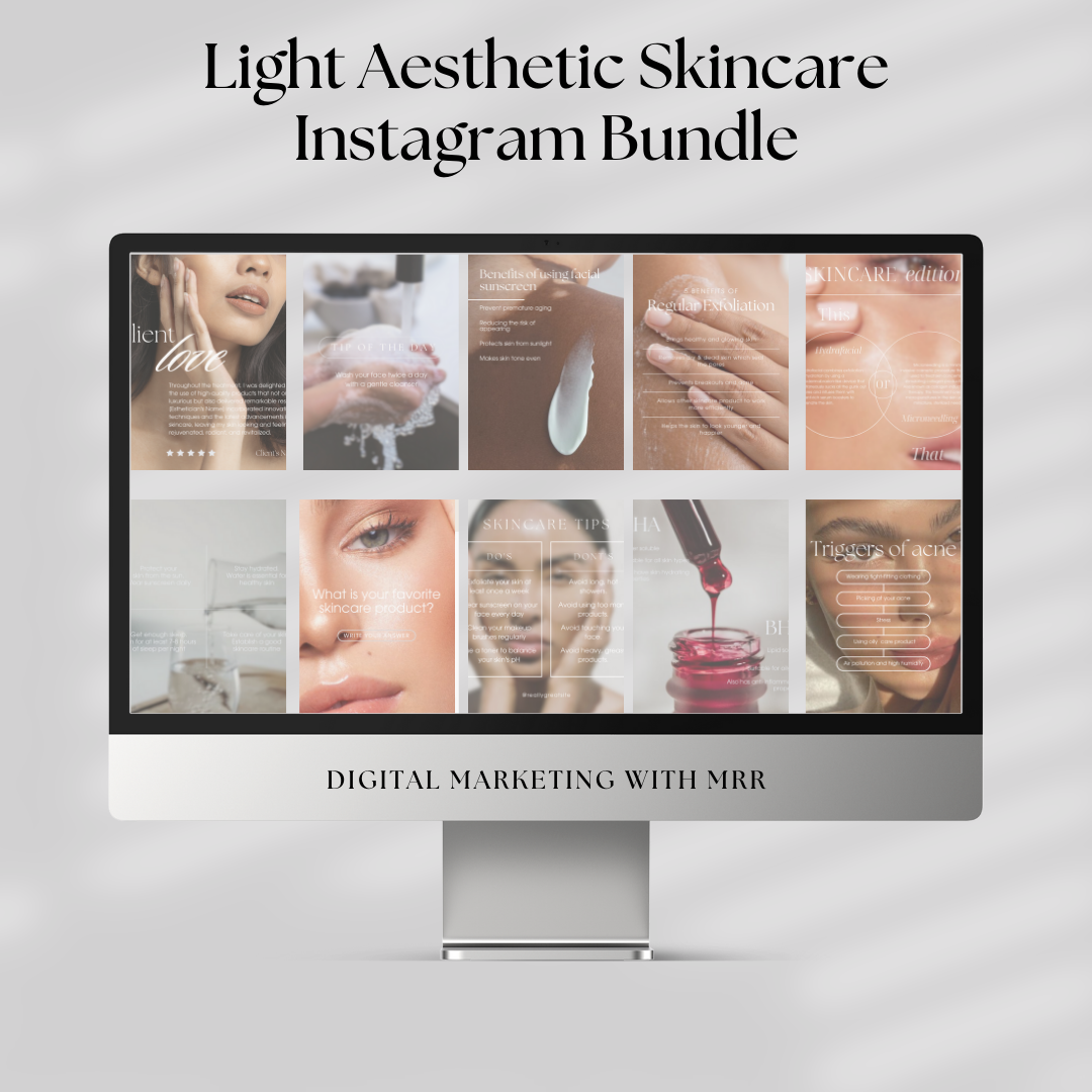Light Aesthetic Skincare Instagram Bundle