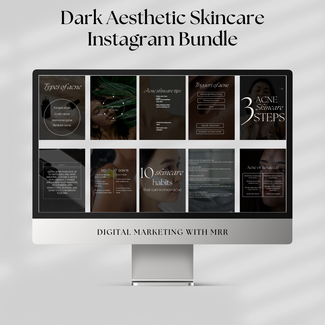 Dark Aesthetic Skincare Instagram Bundle