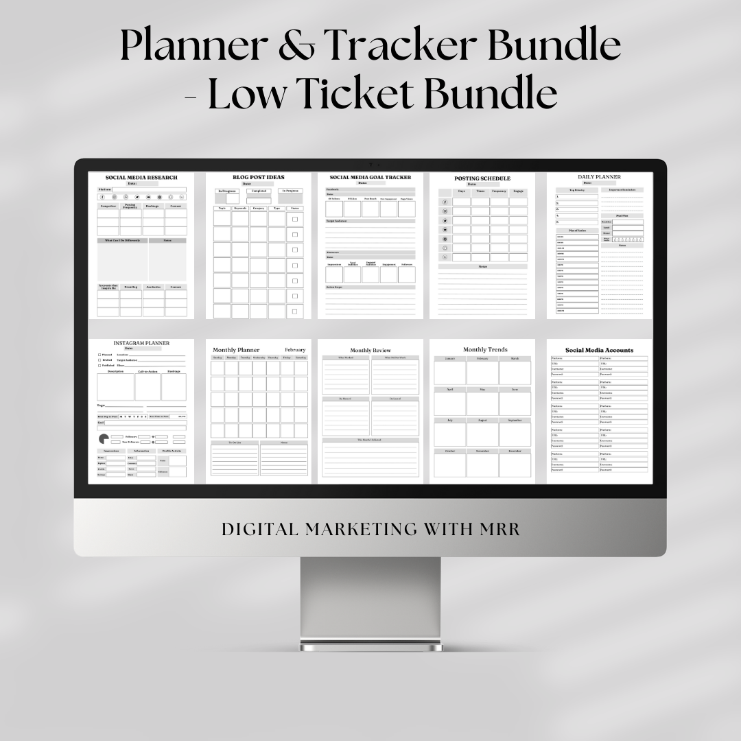 Planner & Tracker Bundle - Low Ticket Bundle