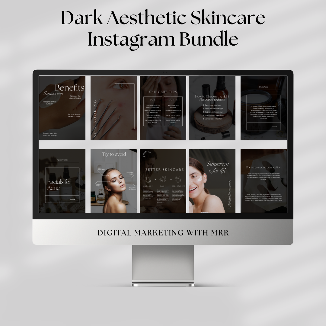 Dark Aesthetic Skincare Instagram Bundle