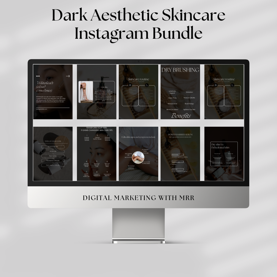 Dark Aesthetic Skincare Instagram Bundle