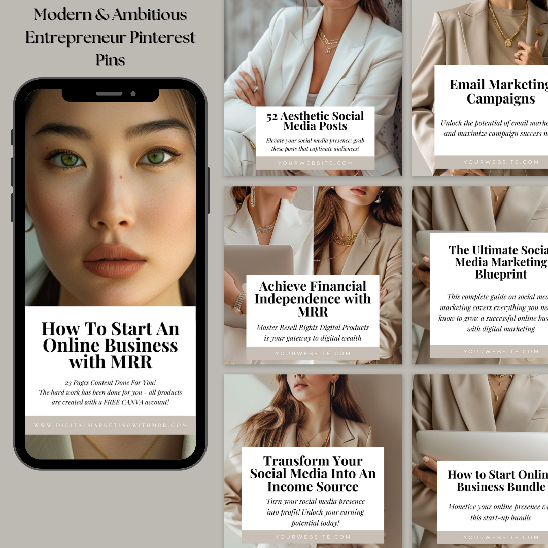 Modern & Ambitious Entrepreneur Pinterest Pins