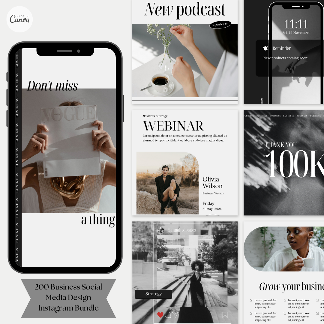200 Business Social Media Design Instagram Bundle