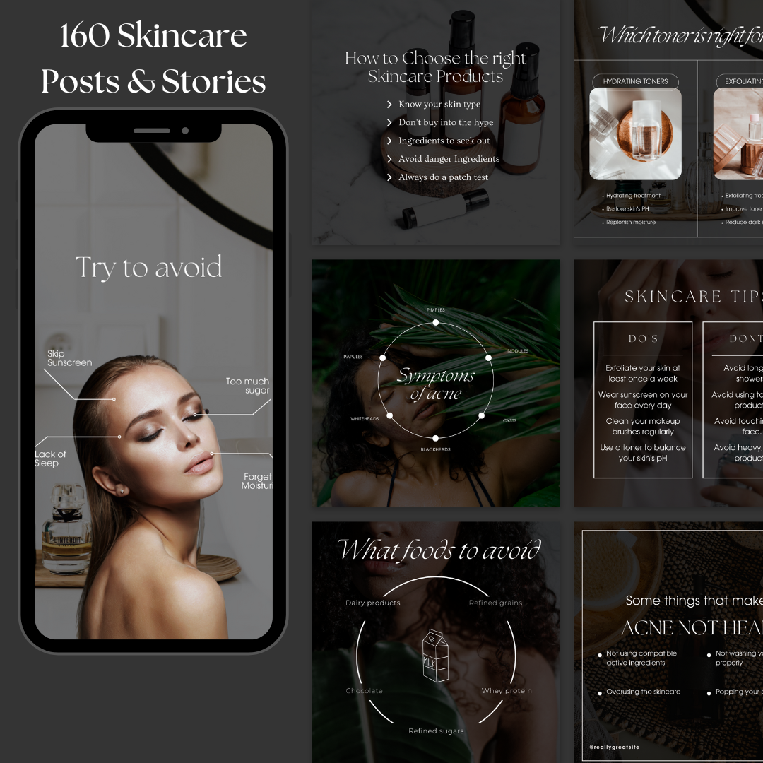 Dark Aesthetic Skincare Instagram Bundle