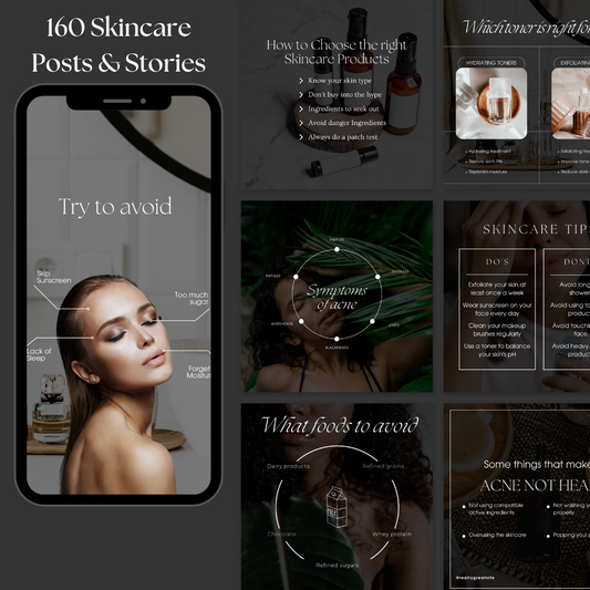 Dark Aesthetic Skincare Instagram Bundle